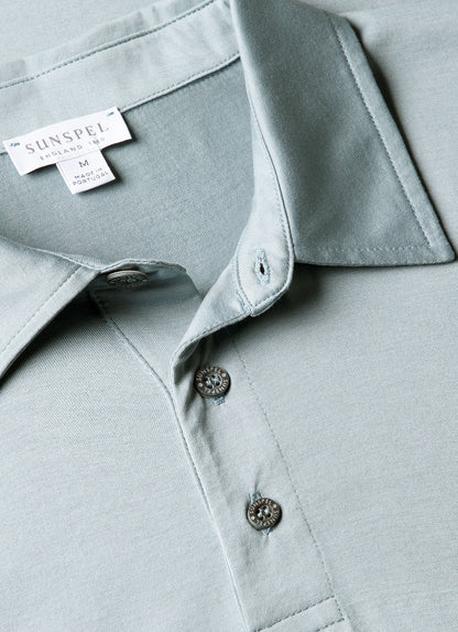 Mens Classic Jersey Polo Shirt In Stone Blue Mpol1052 Buwt