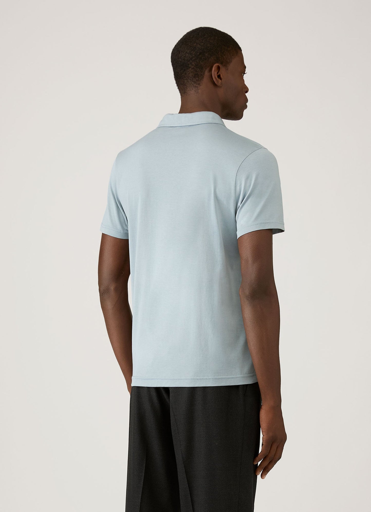 Mens Classic Jersey Polo Shirt In Stone Blue Mpol1052 Buwt