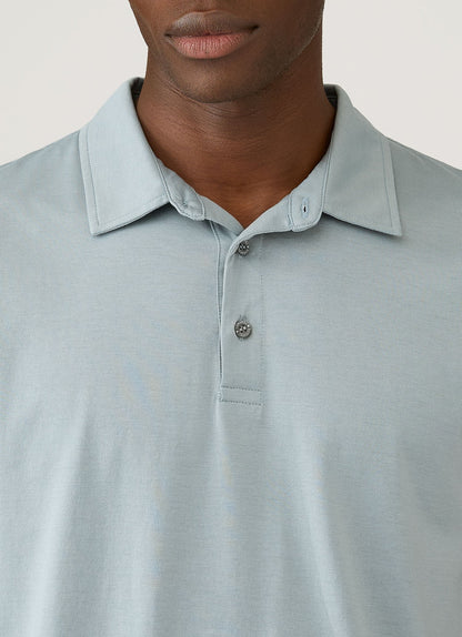 Mens Classic Jersey Polo Shirt In Stone Blue Mpol1052 Buwt