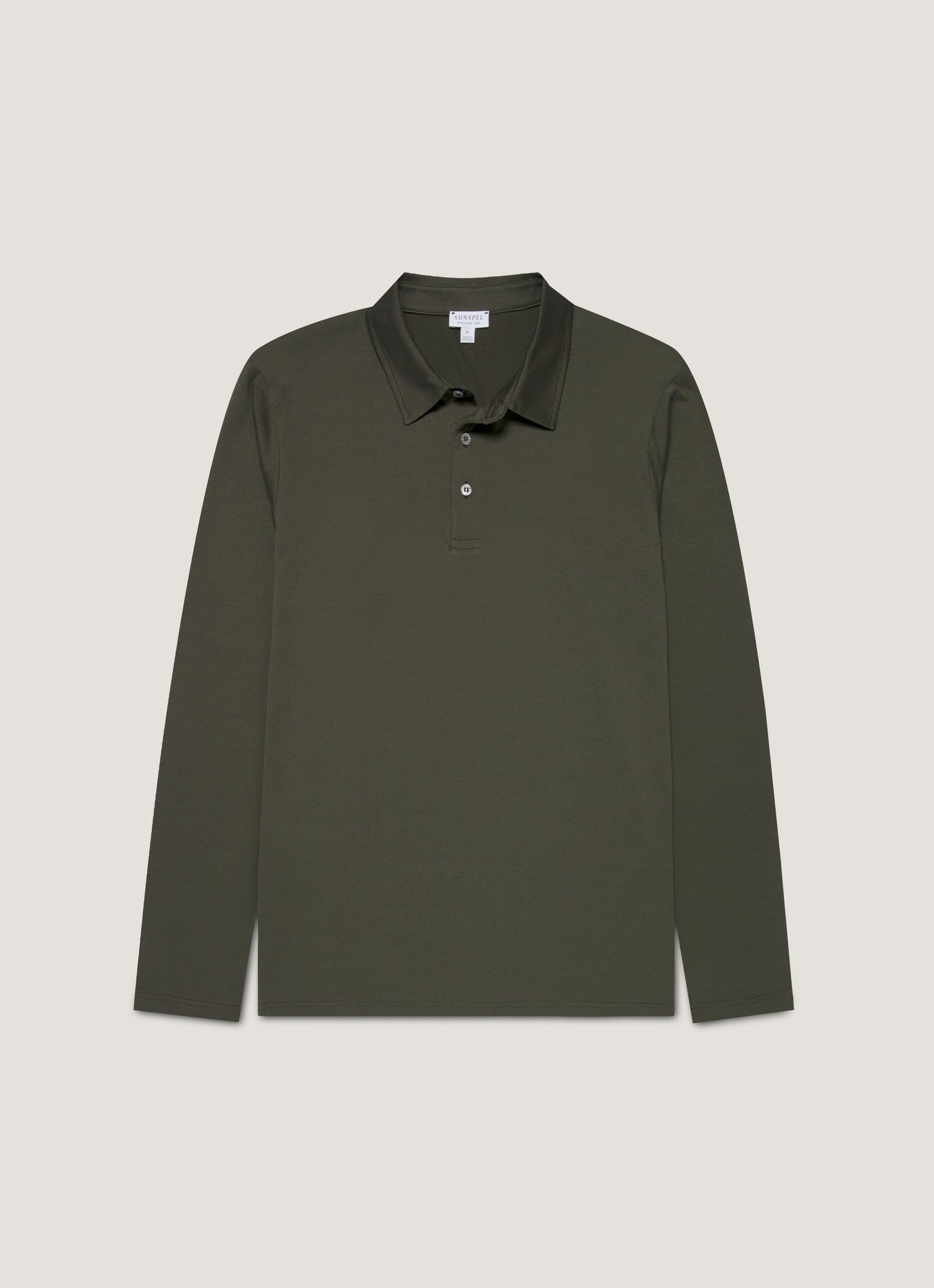 Mens Long Sleeve Classic Jersey Polo Shirt In Dark Green Mpol1054 Gnin