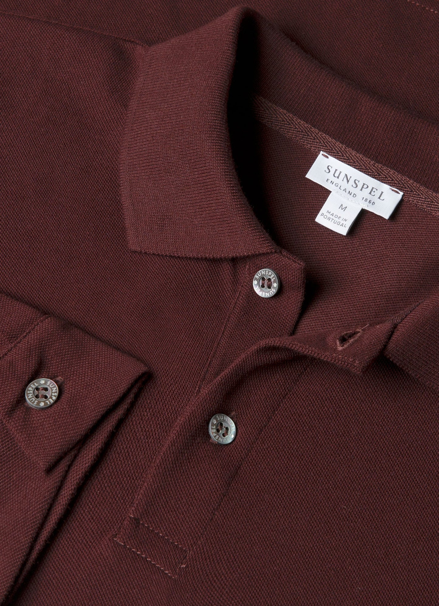 Mens Long Sleeve Pique Polo Shirt In Bakelite Mpol1065 Rdel