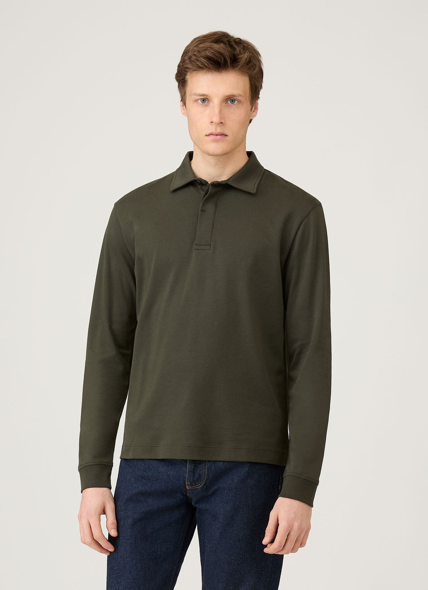 Mens Heavyweight Rugby Polo Shirt In Dark Green Mpol1066 Gnin