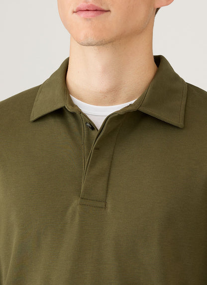 Mens Heavyweight Rugby Polo Shirt In Deep Olive Mpol1066 Gniz
