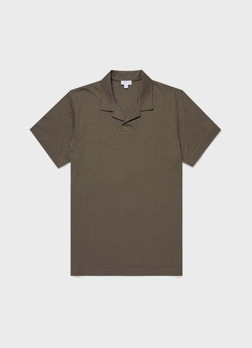 Mens Heavyweight Polo Shirt In Khaki Mpol1071 Gngy