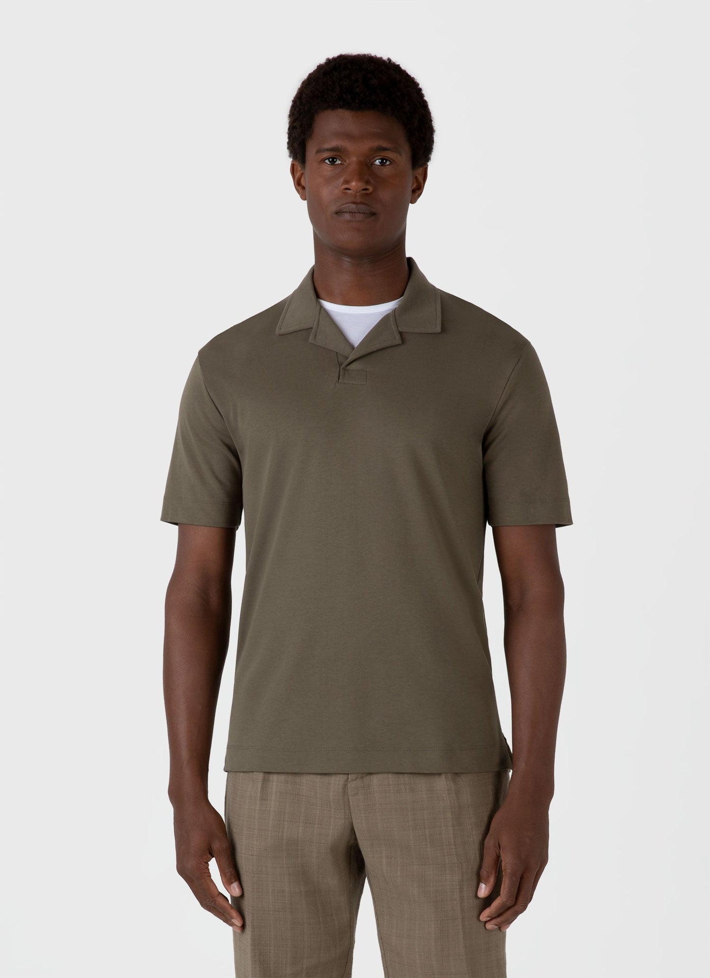 Mens Heavyweight Polo Shirt In Khaki Mpol1071 Gngy