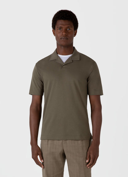 Mens Heavyweight Polo Shirt In Khaki Mpol1071 Gngy