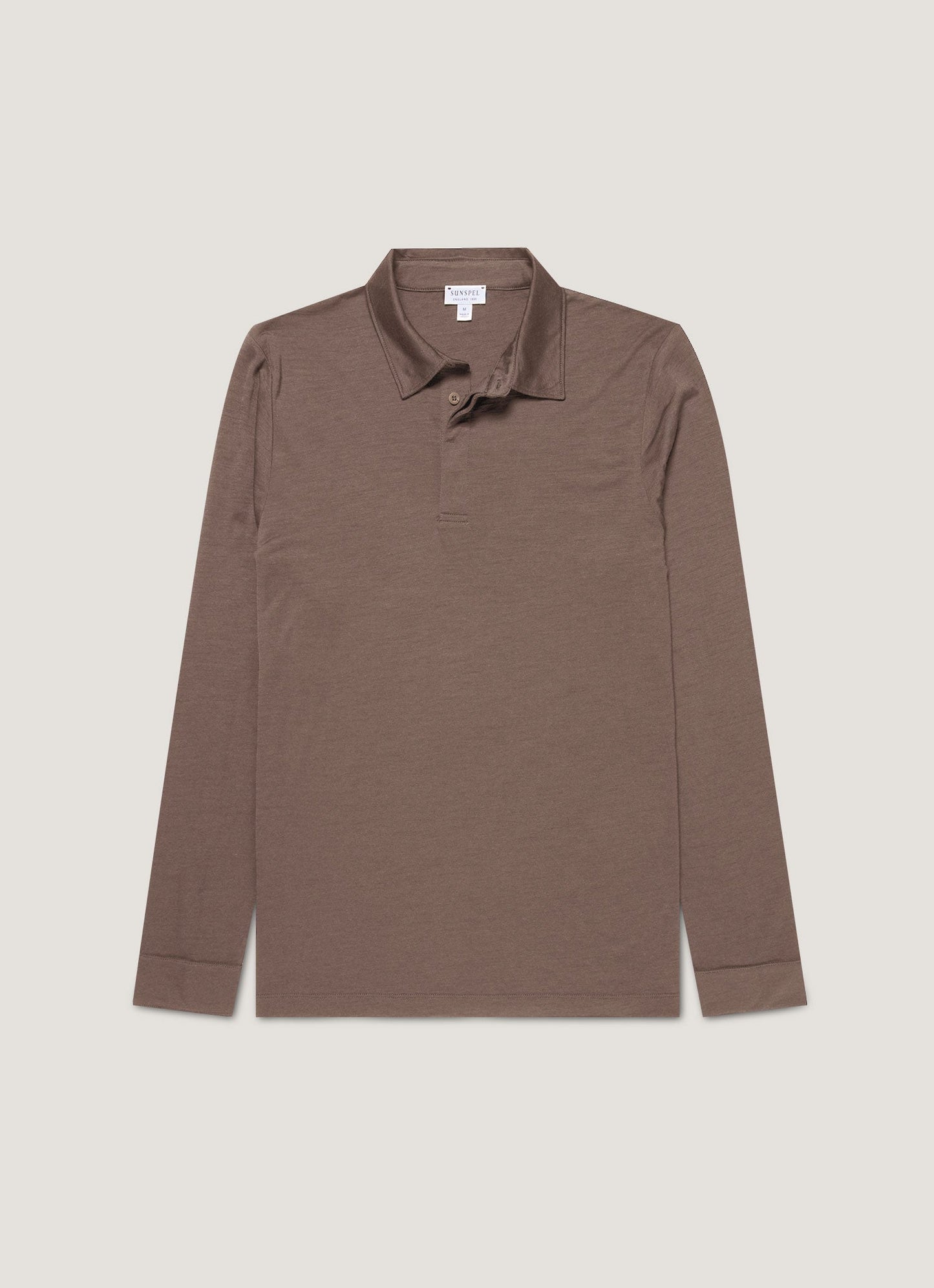 Mens Long Sleeve Ultrafine Merino Polo Shirt In Sandstone Mpol1075 Brfc