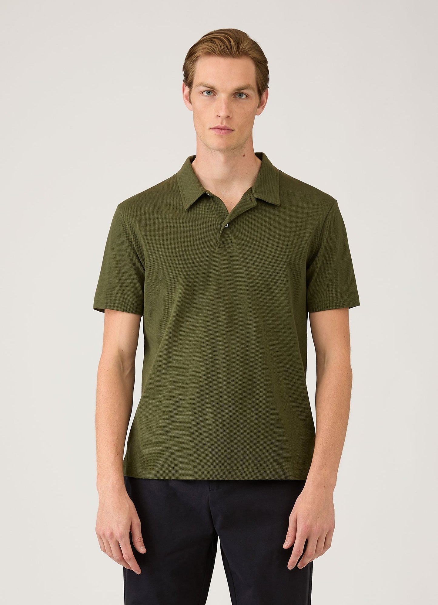 Mens Regular Fit Riviera Polo Shirt In Deep Olive Mpol1076 Gniz