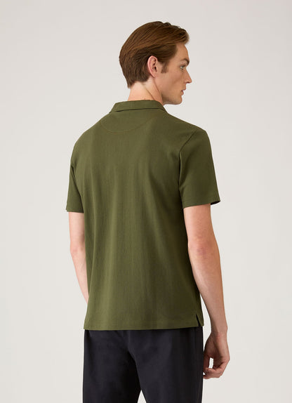 Mens Regular Fit Riviera Polo Shirt In Deep Olive Mpol1076 Gniz