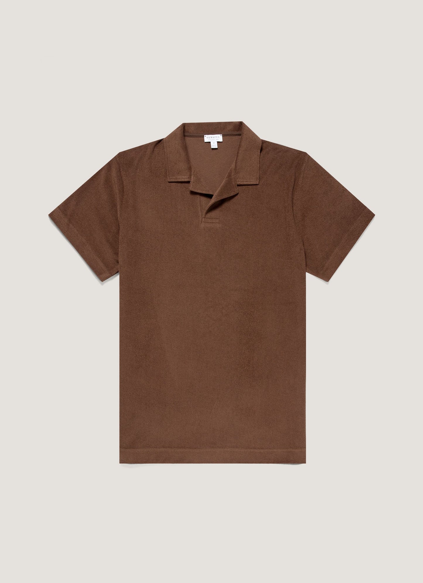 Mens Towelling Polo Shirt In Dark Walnut Mpol1574 Brgw