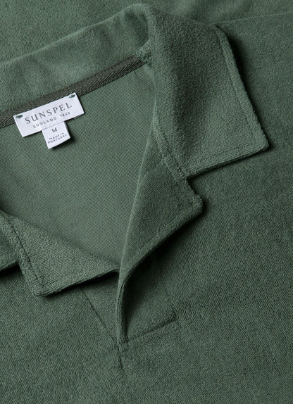 Mens Towelling Polo Shirt In Dusk Green Mpol1574 Gnij