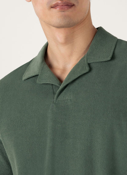 Mens Towelling Polo Shirt In Dusk Green Mpol1574 Gnij