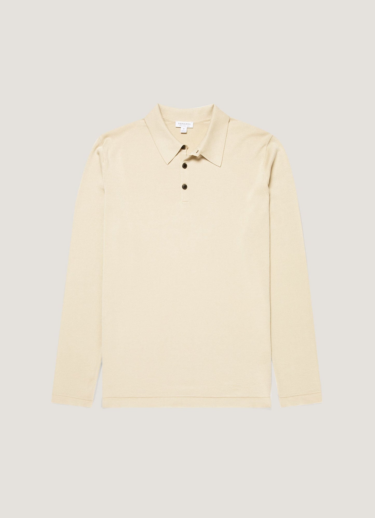 Mens Long Sleeve Sea Island Cotton Knit Polo Shirt In Hazelwood Mpol8047 Brgt