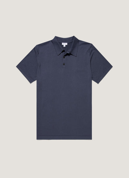 Mens Sea Island Cotton Polo Shirt In Slate Blue Mpol8090 Buua