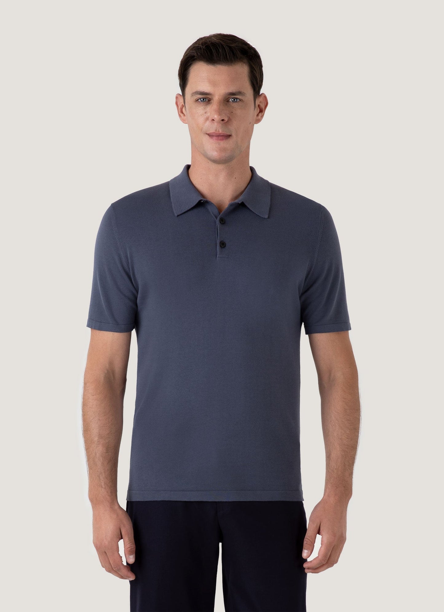 Mens Sea Island Cotton Polo Shirt In Slate Blue Mpol8090 Buua