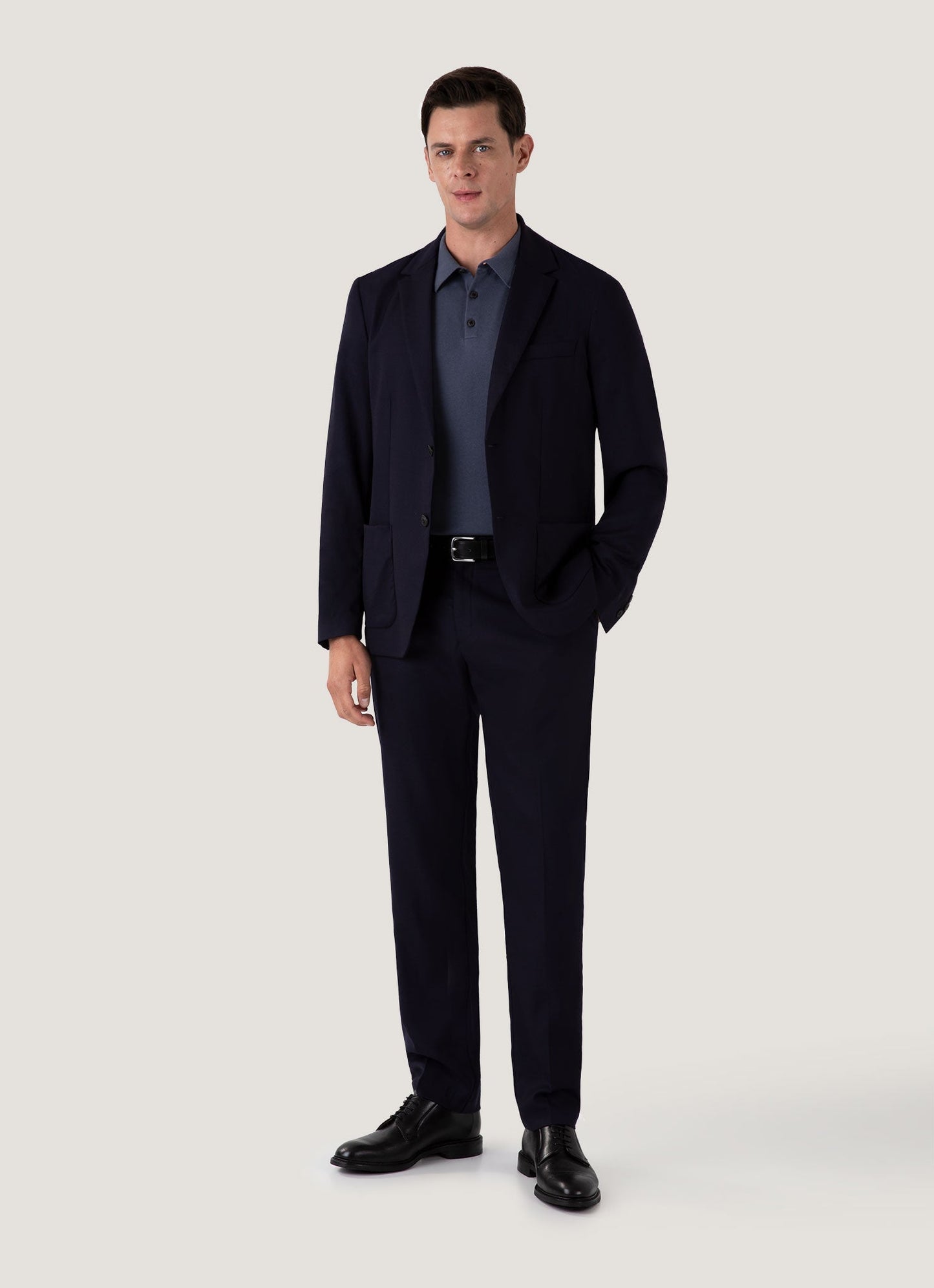 Mens Sea Island Cotton Polo Shirt In Slate Blue Mpol8090 Buua