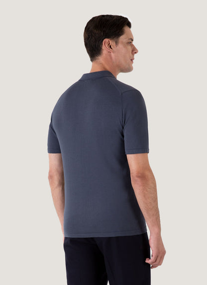 Mens Sea Island Cotton Polo Shirt In Slate Blue Mpol8090 Buua