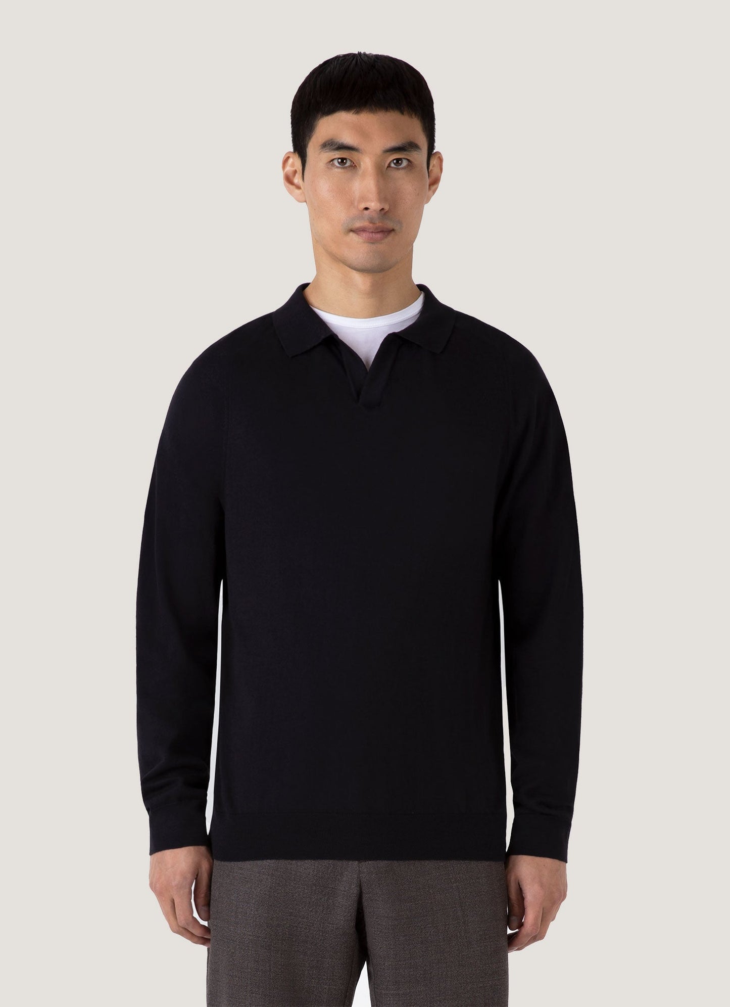 Mens Sea Island Cashmere Polo Shirt In Black Mpol8204 Bkaa