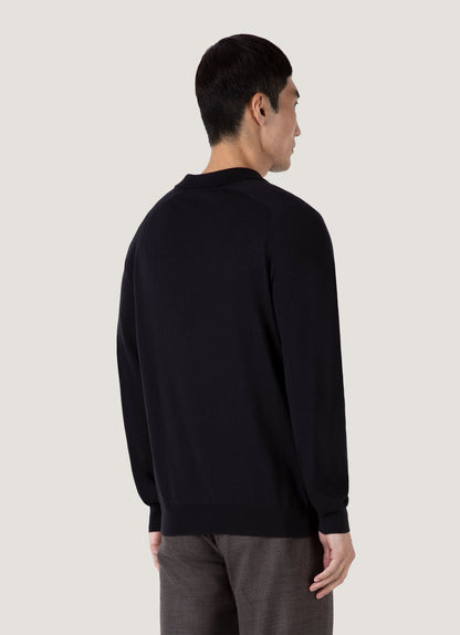 Mens Sea Island Cashmere Polo Shirt In Black Mpol8204 Bkaa
