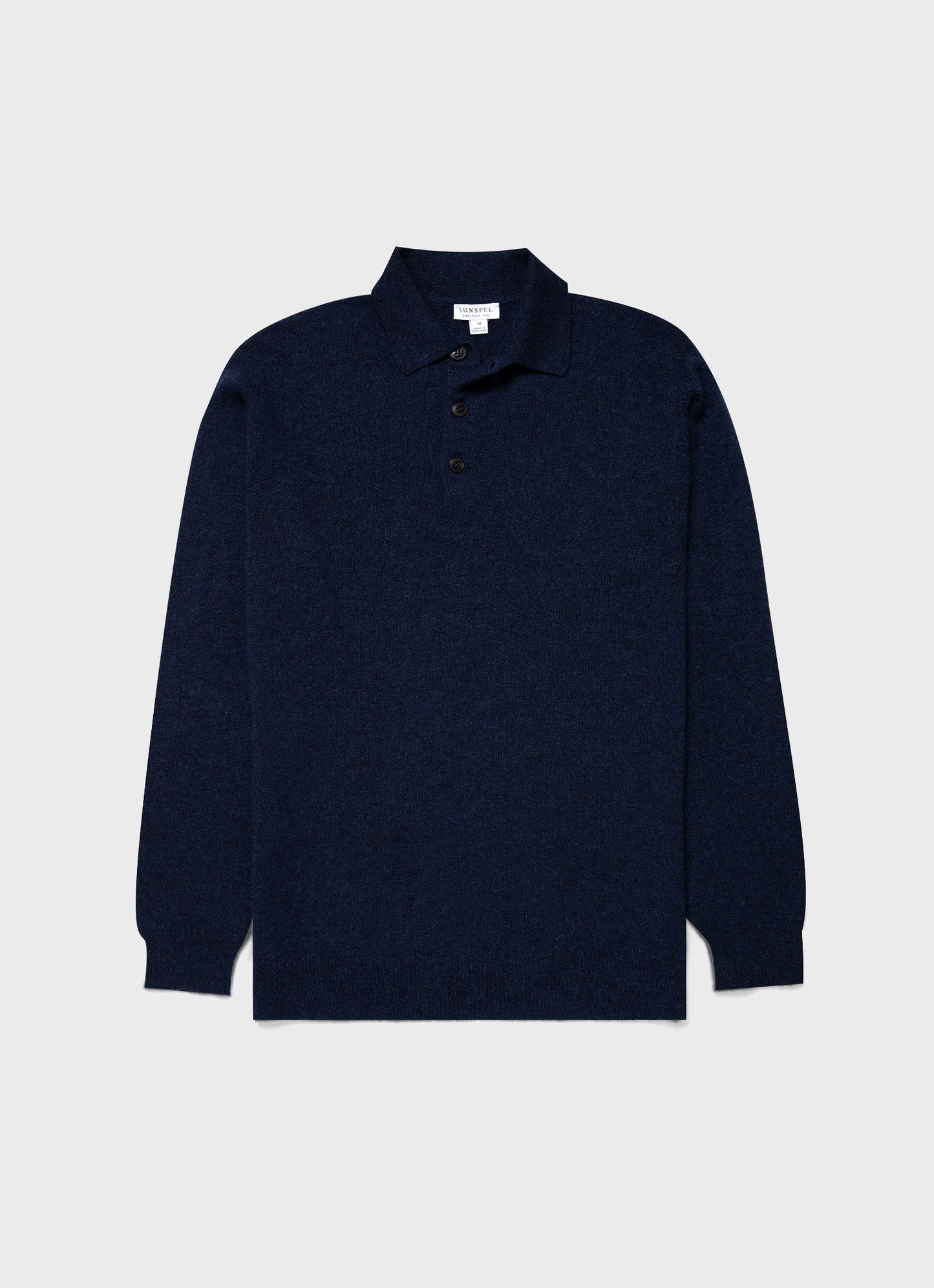 Mens Cashmere Polo Shirt In Navy Melange Mpol8238 Buag3