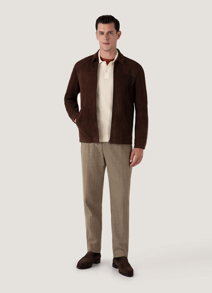 Mens Linear Mesh Knit Polo Shirt In Ecru Mpol8276 Whcr