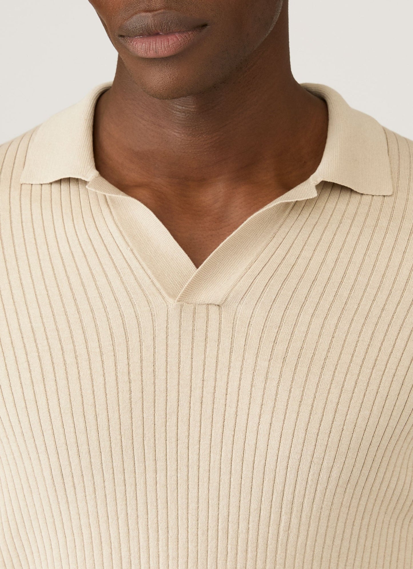 Mens Long Sleeve Fine Rib Silk Cotton Polo Shirt In Hazelwood Mpol8298 Brgt