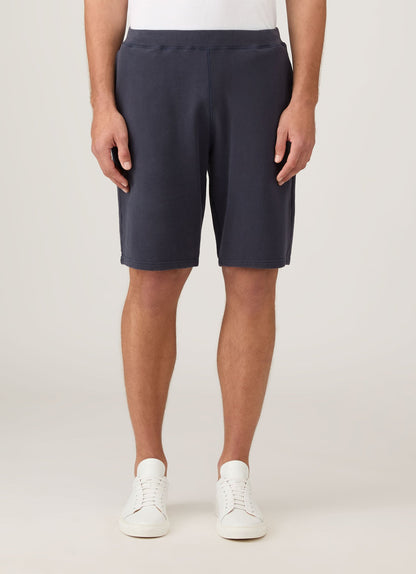 Mens Cotton Loopback Shorts In Navy