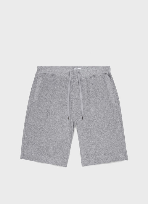 Towelling Short In Grey Melange