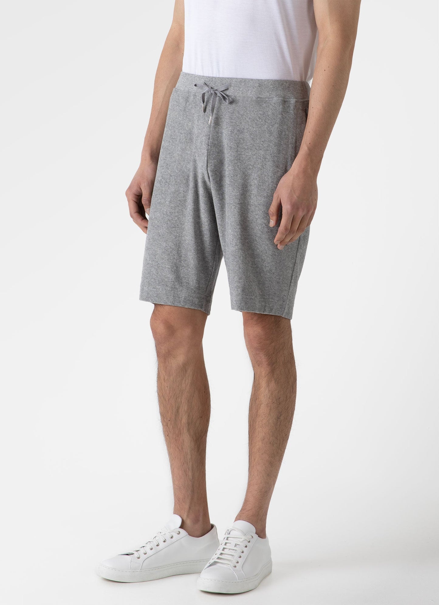 Towelling Short In Grey Melange