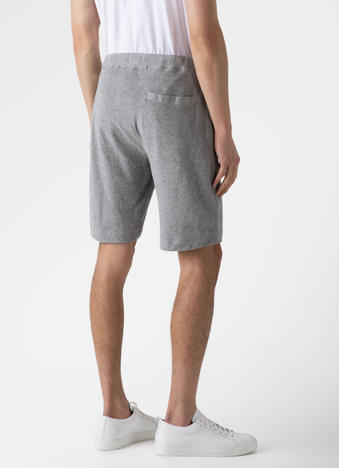Towelling Short In Grey Melange