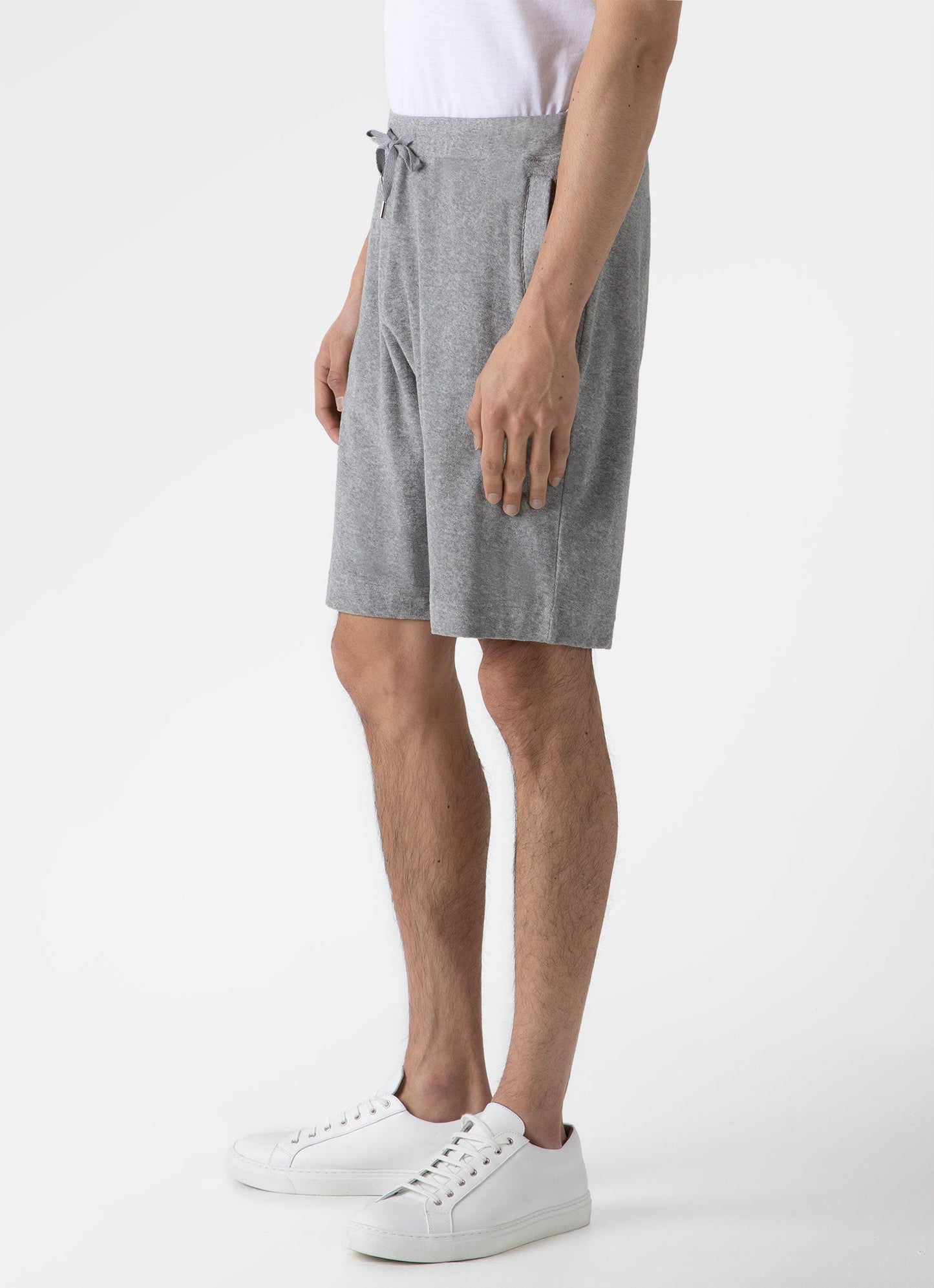 Towelling Short In Grey Melange