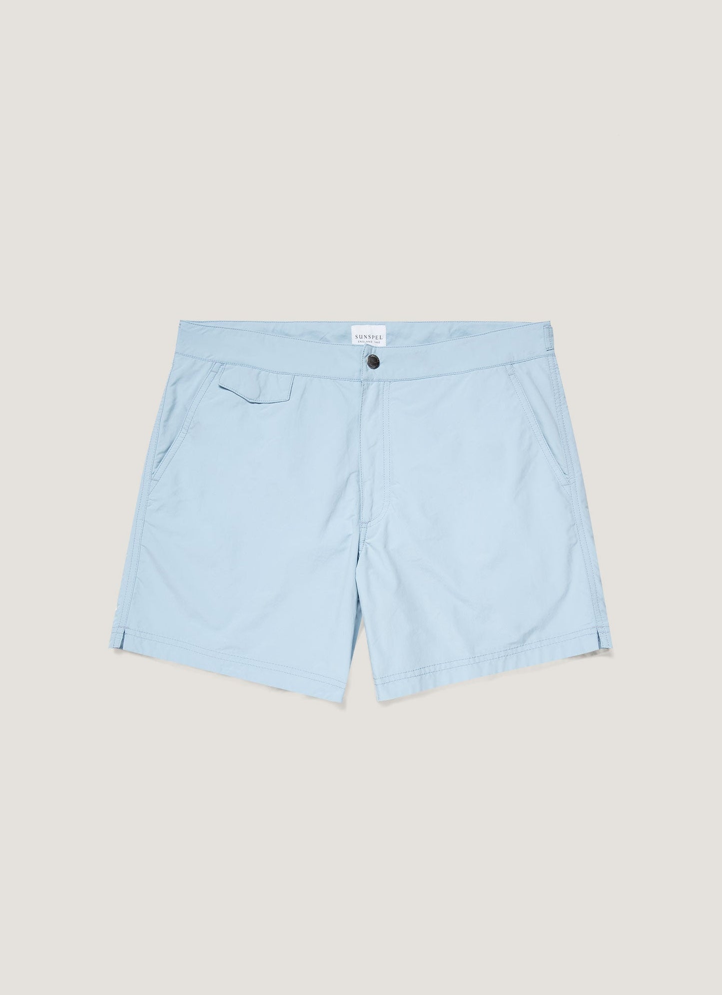 Mens Upcycled Marine Plastic Tailored Swim Short In Light Blue