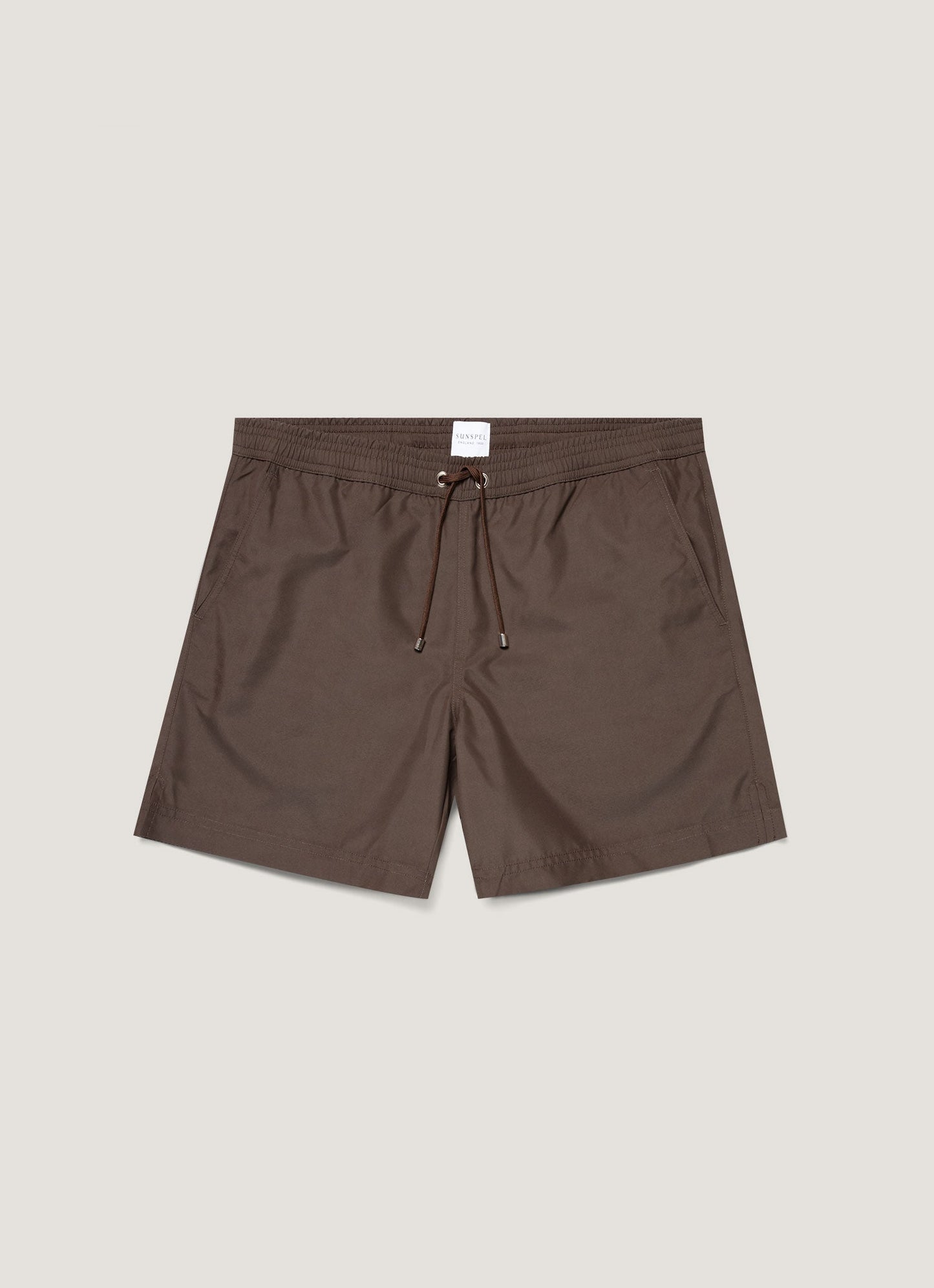 Mens Drawstring Swim Shorts In Dark Walnut Mshr3705 Brgw