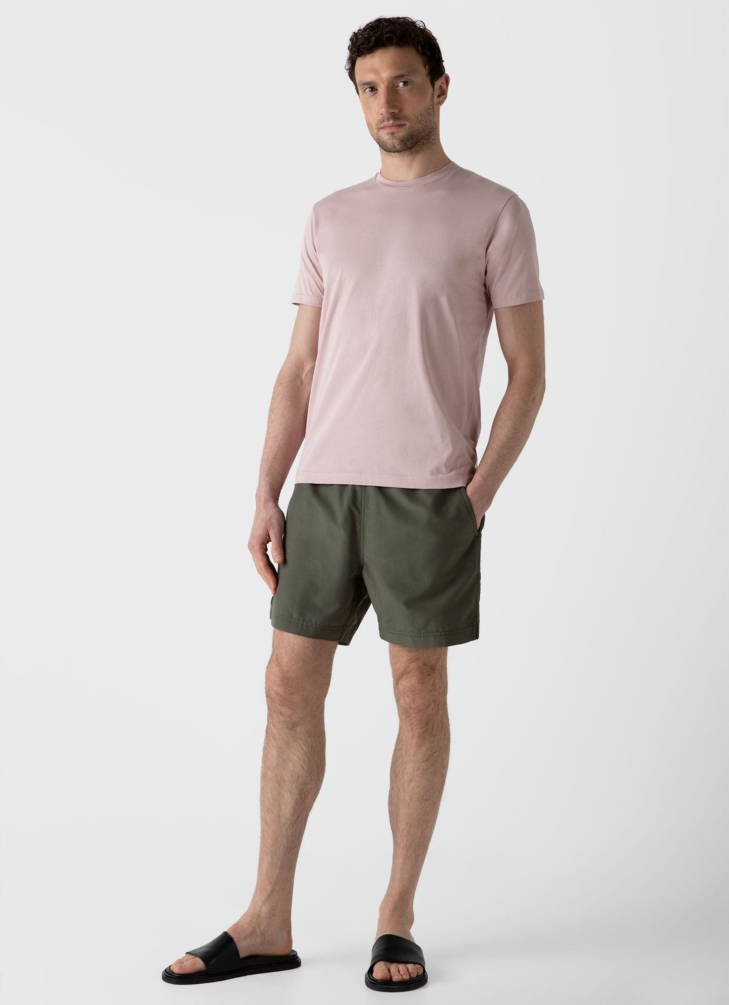 Mens Drawstring Swim Shorts In Hunter Green Mshr3705 Gngc