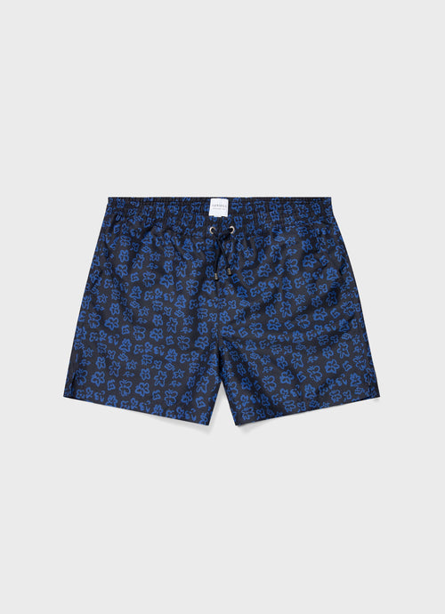 Mens Drawstring Swim Short In Painted Flower Print Mshr3705P Buvf