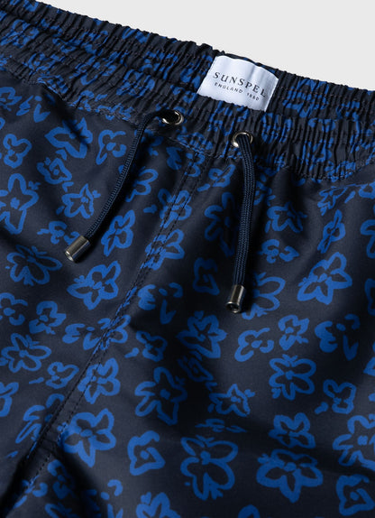 Mens Drawstring Swim Short In Painted Flower Print Mshr3705P Buvf