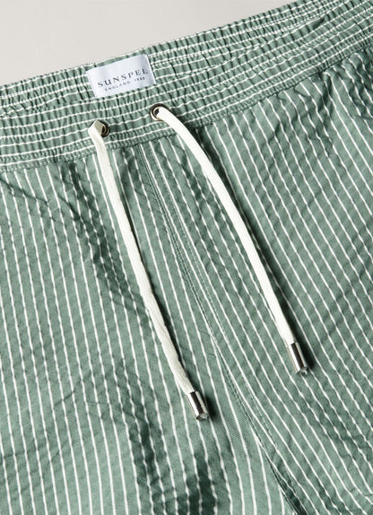 Mens Drawstring Swim Shorts In Bright Green White Mshr3705Txs Stor