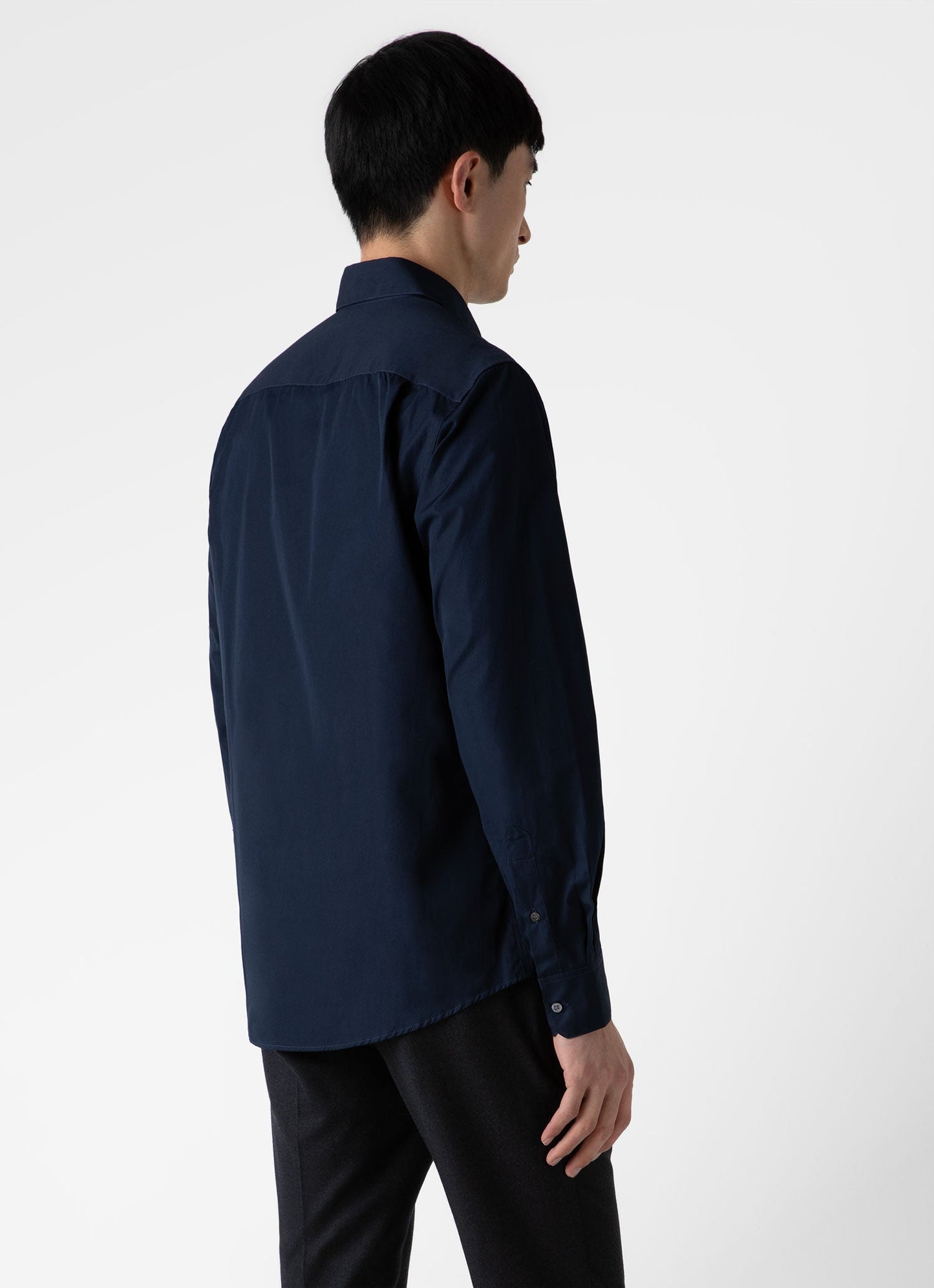 Mens Sea Island Cotton Smart Shirt In Navy