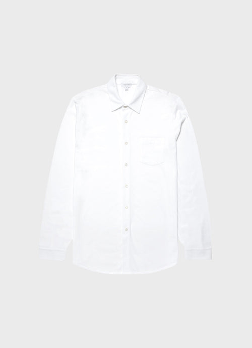 Mens Pima Pique Shirt In White
