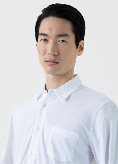 Mens Pima Pique Shirt In White