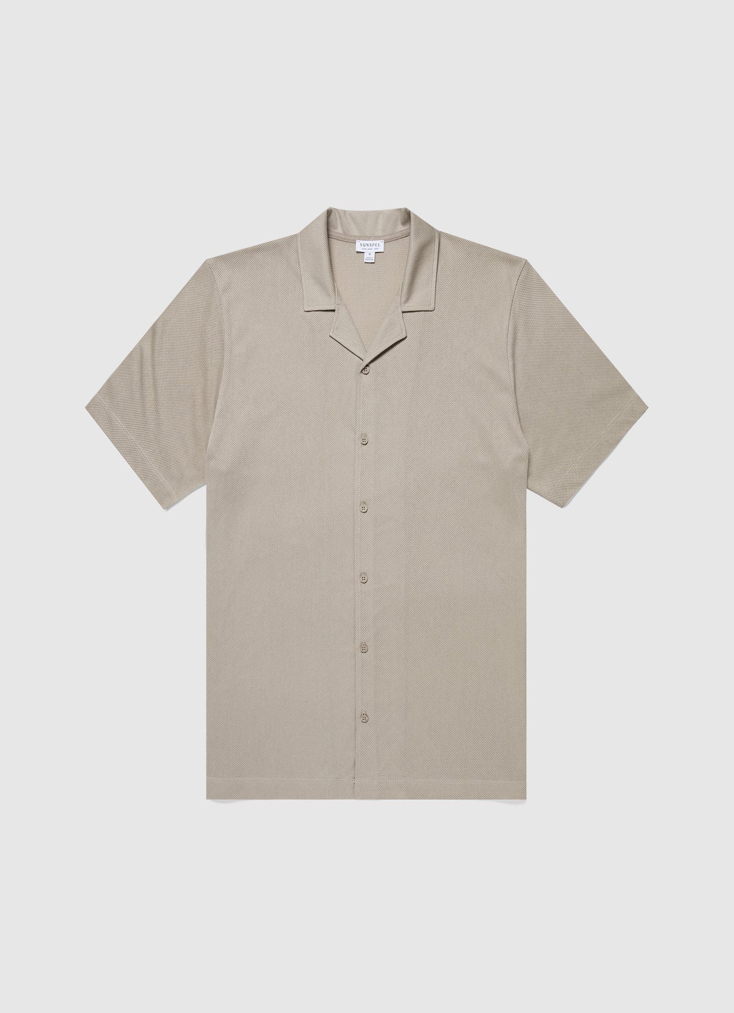 Mens Riviera Camp Collar Shirt In Ash Grey Msht2046 Gyew