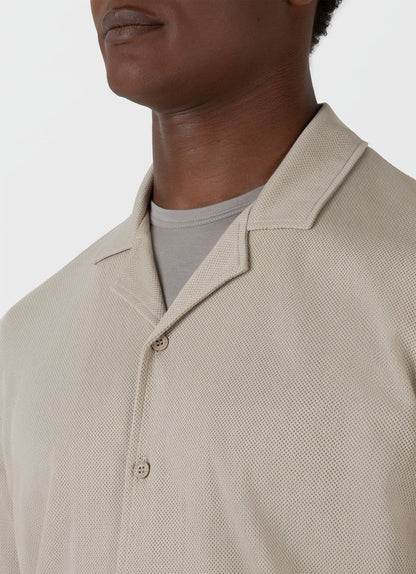 Mens Riviera Camp Collar Shirt In Ash Grey Msht2046 Gyew
