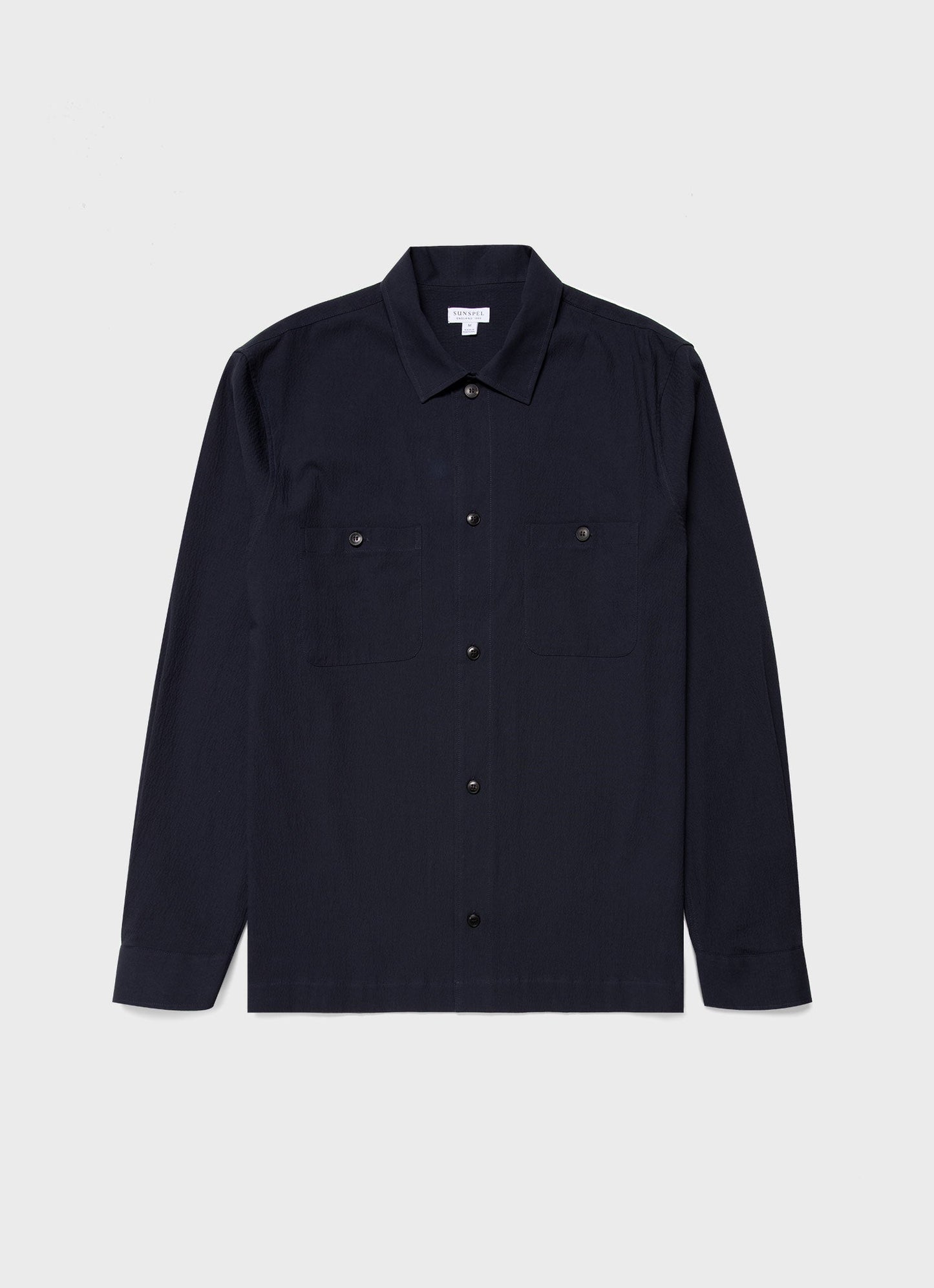 Men S Seersucker Overshirt In Navy Msht2054 Buaa