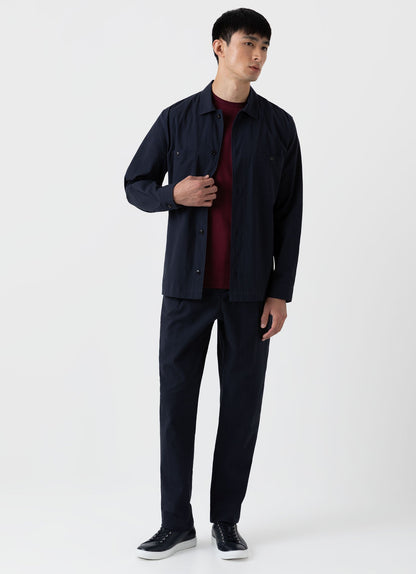Men S Seersucker Overshirt In Navy Msht2054 Buaa