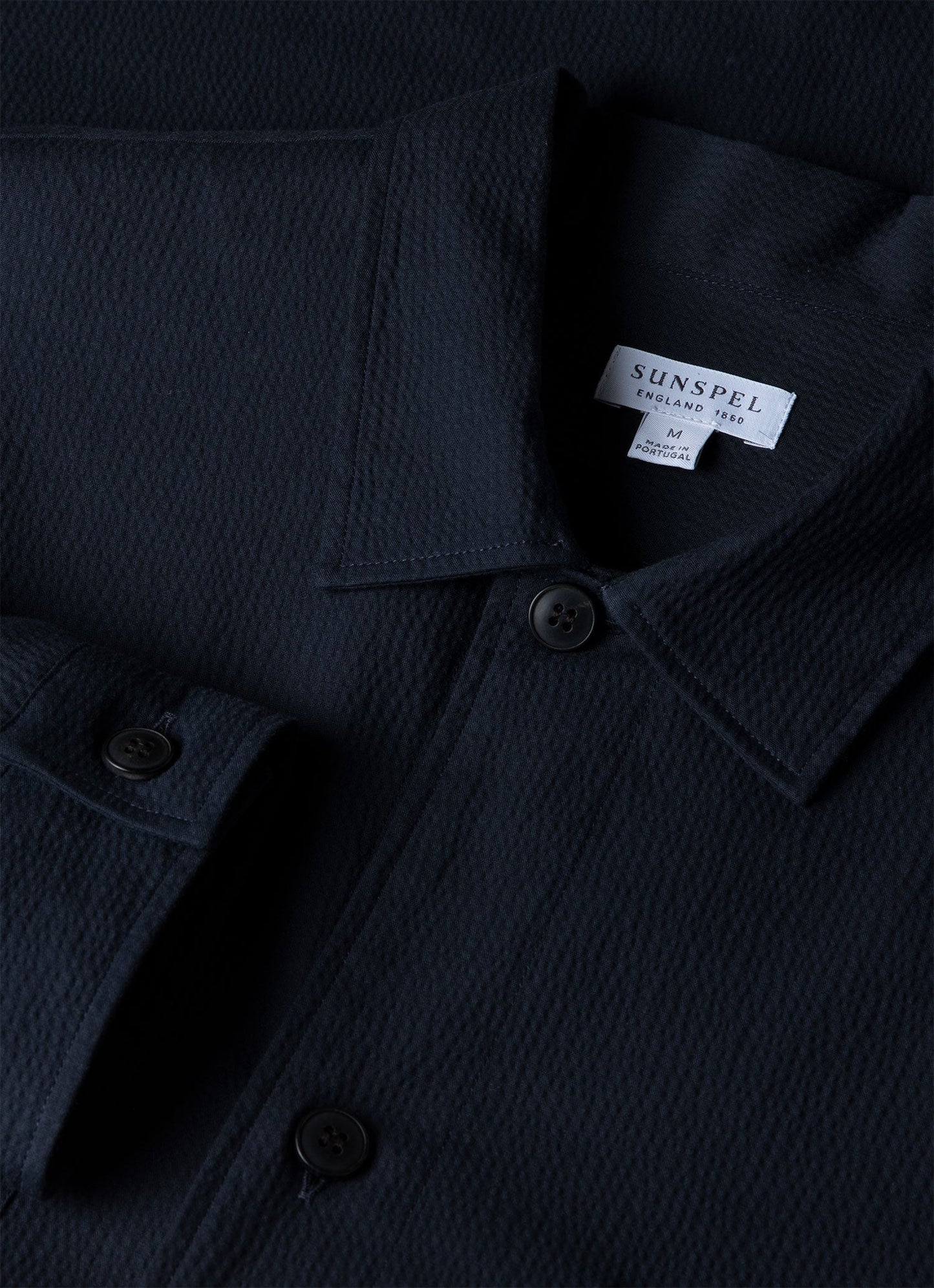 Men S Seersucker Overshirt In Navy Msht2054 Buaa
