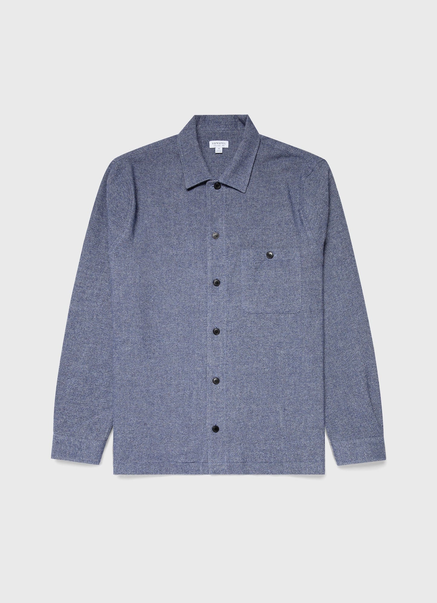 Mens Heavy Flannel Overshirt In Blue Melange Msht2067 Buht