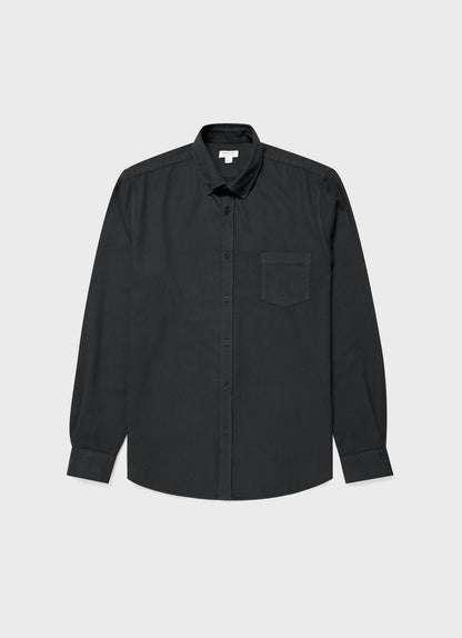 Mens Brushed Cotton Flannel Shirt In Anthracite Msht2074 Gyen