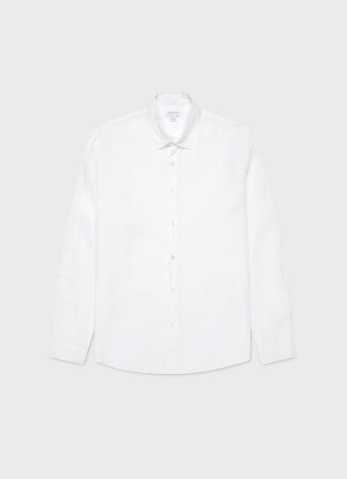 Men S Linen Long Sleeve Shirt In White Msht2061 Whaa