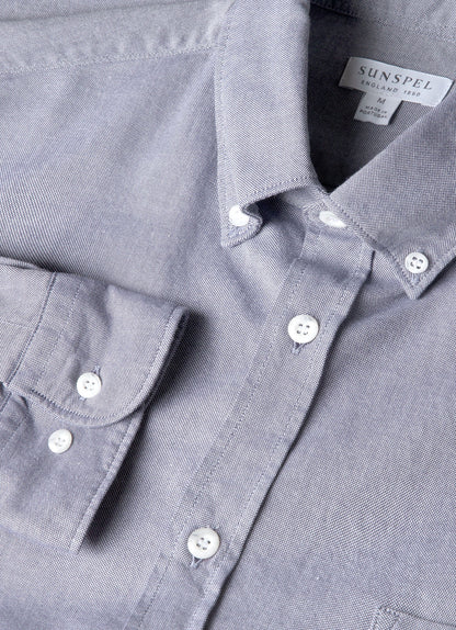 Mens Button Down Oxford Shirt In Dark Blue Msht2107 Bunu