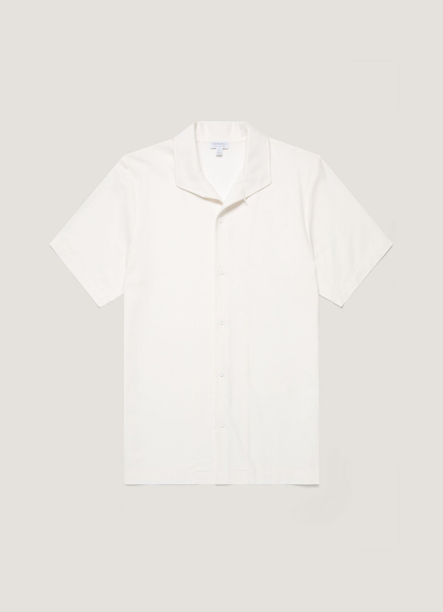 Mens Short Sleeve Textured Jersey Shirt In Ecru Msht2109 Whcr